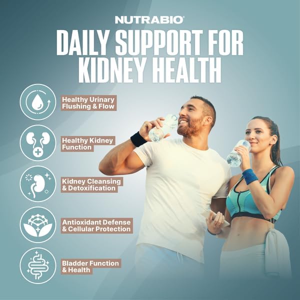 NutraBio Advanced Kidney Support Supplement- Kidney Cleanse Detox & Repair, Health Supplement- 30 Servings- 90 Capsules