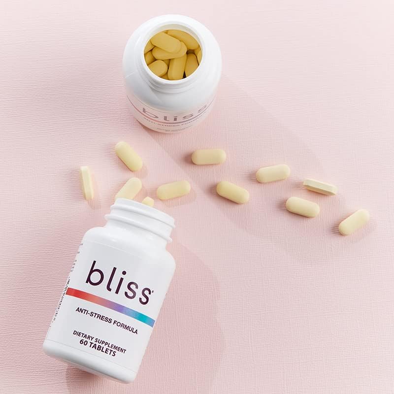 Bliss Herbal Stress Support – Adaptogenic Tablets with Ashwagandha, Rhodiola & L-Theanine – Promotes Calm, Mood Balance & Mental Clarity – Vegan & Gluten-Free – 60 Tablets