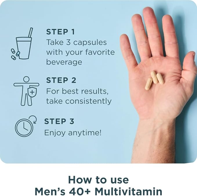 Ancient Nutrition Multivitamin for Men, Multi Men's 40+ Once Daily Vitamin Supplement, Magnesium, Methylated Vitamin A, B and K2, Supports Immune System, 90 Ct