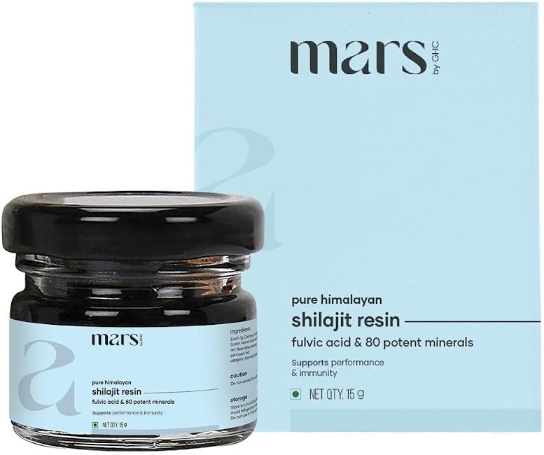 Mars Himalayan Organic Shilajit Resin | Natural Resin Sourced from The Himalayas | Supports Vitality, Energy & Overall Wellness | 15g | Pack of 1