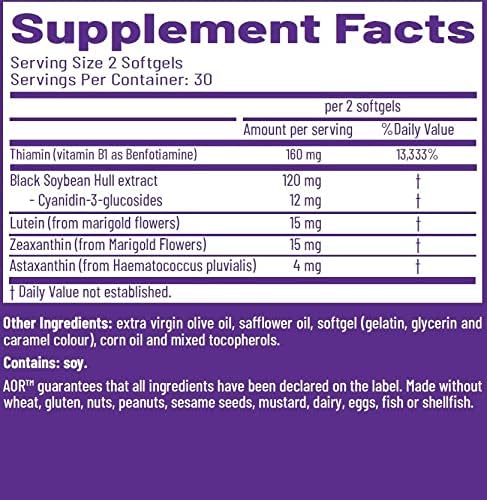 AOR, Vision Support II, Natural Supplement to Support Eye Health, with Lutein and Zeaxanthin, Gluten Free, 60 Softgels (30 Servings)