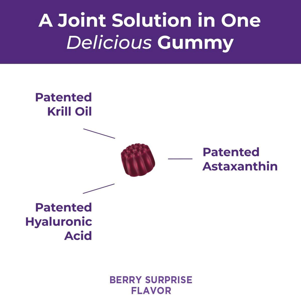 Purity Products Flexuron Gummies Joint Formula 3X Better Than Glucosamine and Chondroitin - Starts Working in just 7 Days - Krill Oil, Low Molecular Weight Hyaluronic Acid, Astaxanthin - 30 Ct (1)