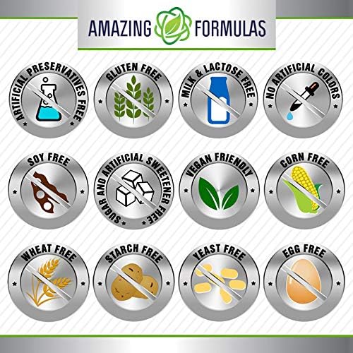 Amazing Formulas L-Ornithine 1500 Mg Per Serving Veggie Capsules Supplement | Non-GMO | Gluten Free | Made in USA (120 Count)