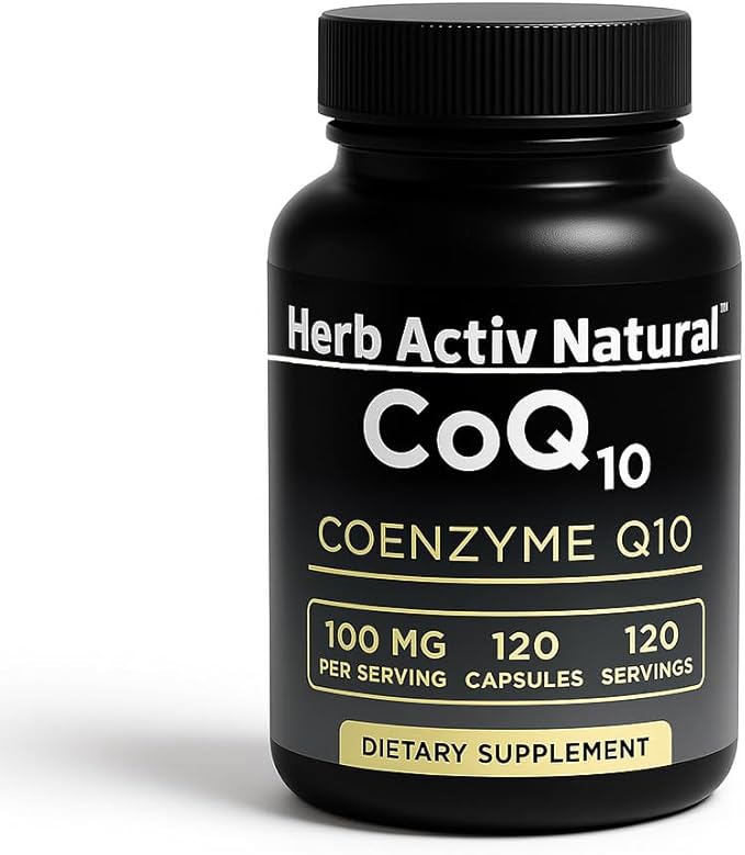 CoQ10 100 mg - Coenzyme Q10 Dietary Supplement - 120 Capsules, One Per Day - Vegetarian Capsules for Daily Heart & Energy Support