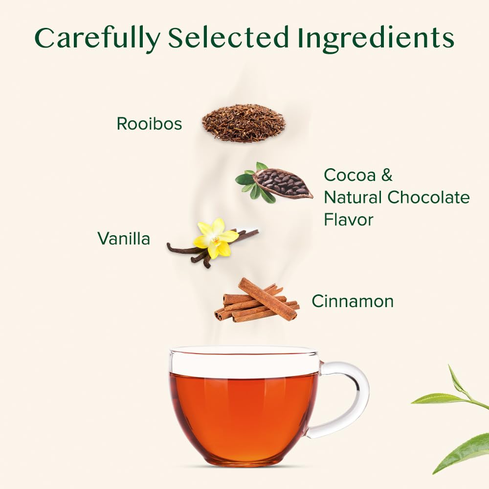 VAHDAM Chocolate Vanilla Herbal Tea (3.5 oz, 50+ Cups) | Rooibos, Chocolate, Vanilla | Loose-Leaf, Vacuum Sealed for Freshness