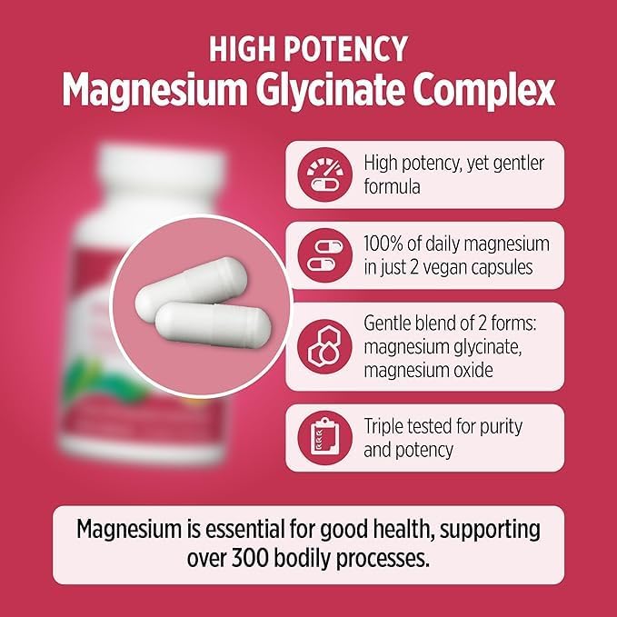 DOCTORS' PREFERRED High Potency Magnesium Glycinate Complex- Doctor-Developed Formula for Heart Health, Mood Support and More | 420 mg per Serving | 120 Count