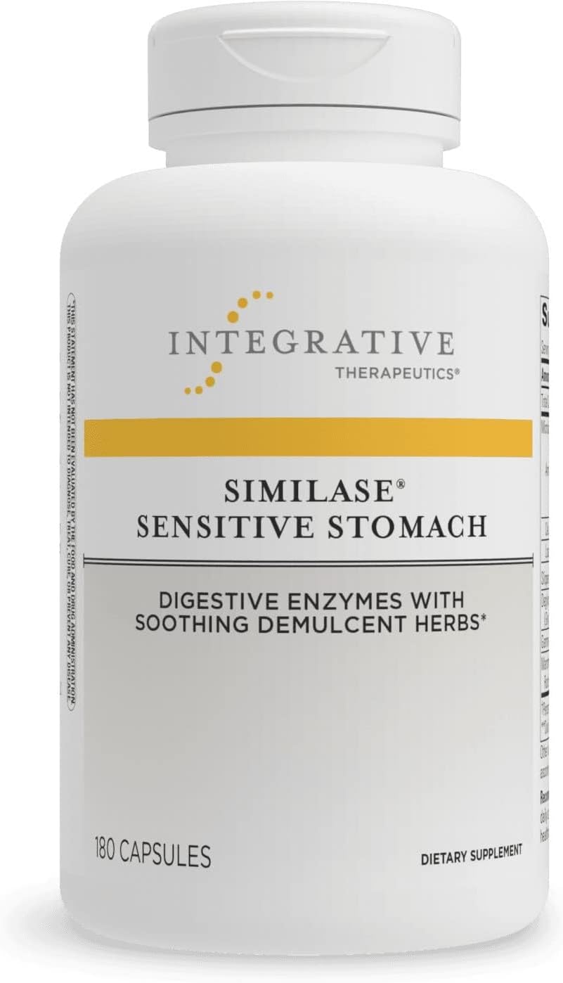 Integrative Therapeutics - Similase Sensitive Stomach - Clinician-Developed - Digestive Enzymes with Soothing Herbs* - Vegan - 180 Vegetable Capsules