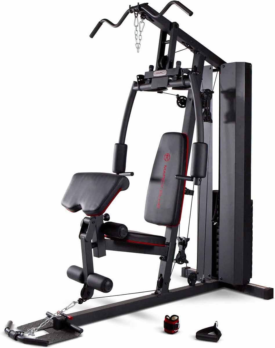 Marcy Multifunctional Workout Station 100lbs to 200lbs Stack Home Gym for Weightlifting and Bodybuilding