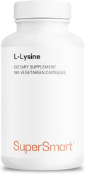 Supersmart - L-Lysine 6000mg per Day (High Strength) - Essential Amino Acid Lysine Supplement | Non-GMO & Gluten Free - 180 Vegetarian Capsules