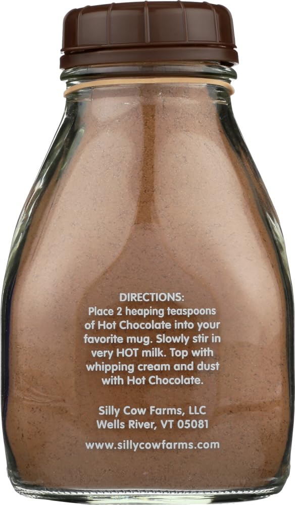 Sillycow Farms Hot Chocolate Mix Truffle Flavor | Vegan, Nut Free Certified Quality Cocoa Powder | Gluten-Free, Non-GMO & Dairy-Free | Reusable Packaging | 16.9 Oz Reusable Glass Bottle - Pack of 3