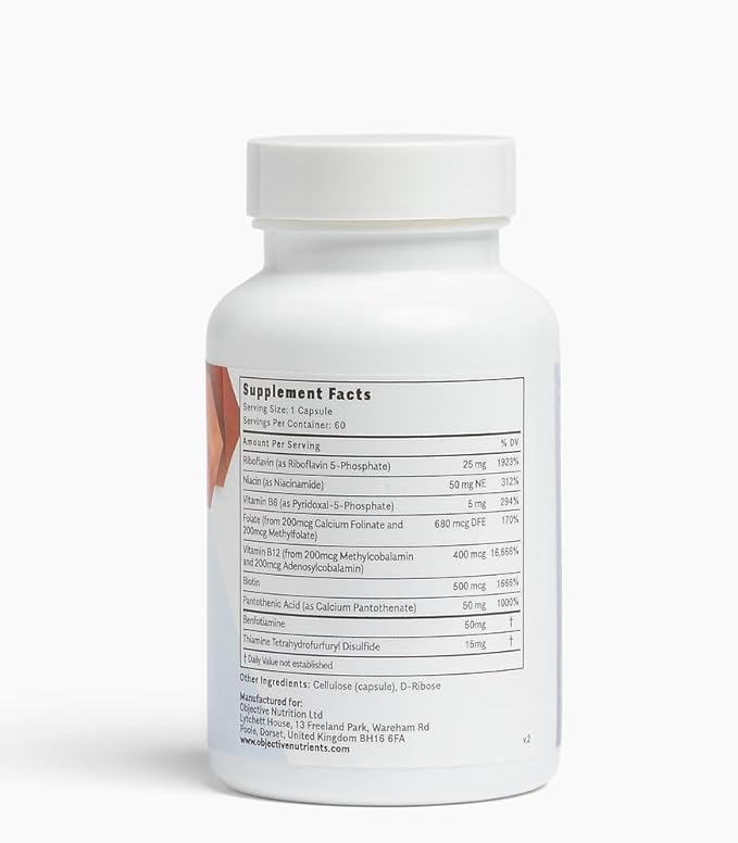 Thiactive B Complex, Uniquely Formulated, Contains TTFD & Benfotiamine, No Toxic Fillers, Supports Energy Metabolism, Third Party Tested, Made in USA, 60 capsules