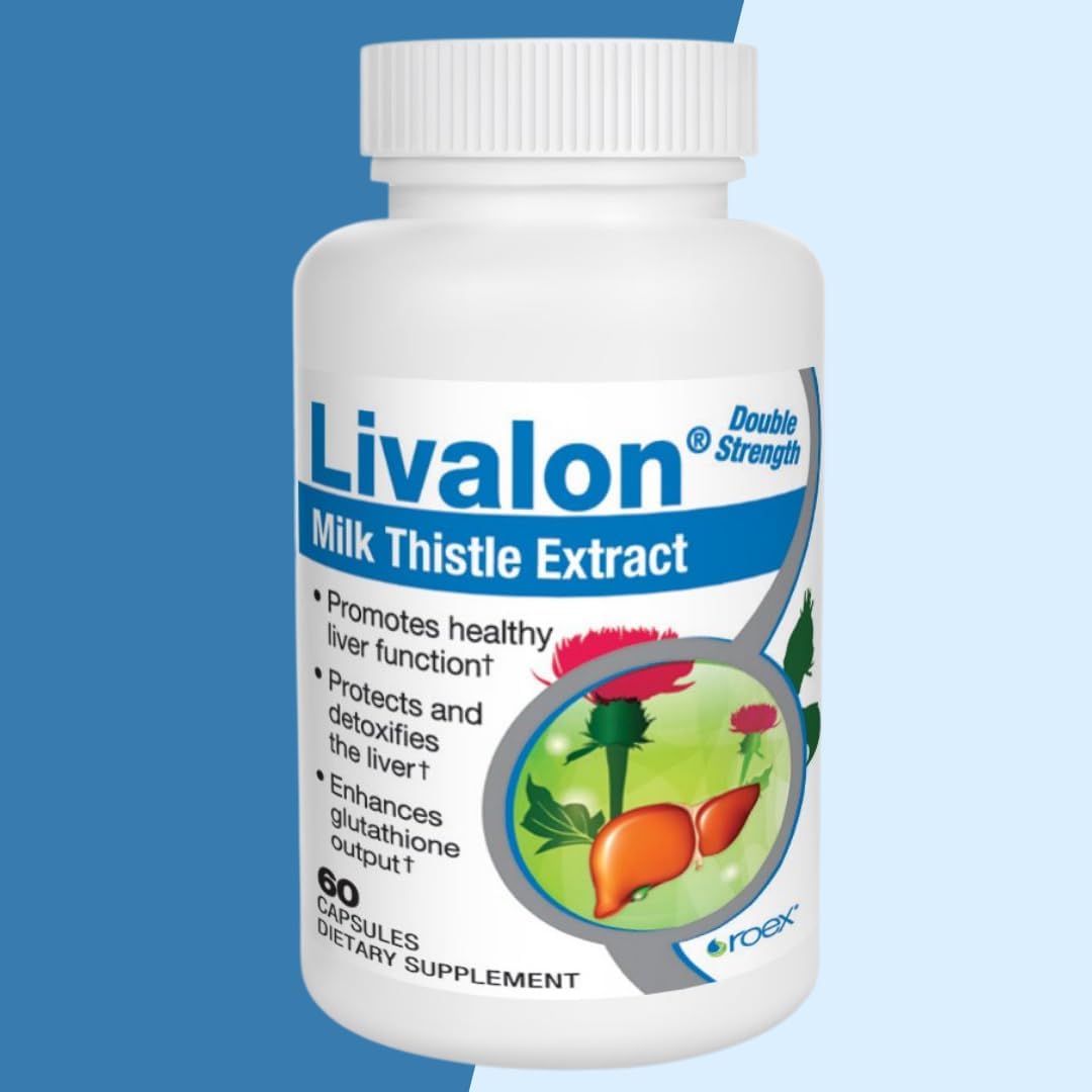 Roex Vitamins | Livalon | Milk Thistle Extract | 80% Silymarin | Natural Liver Detox | Vegetable Capsules | 60 Count