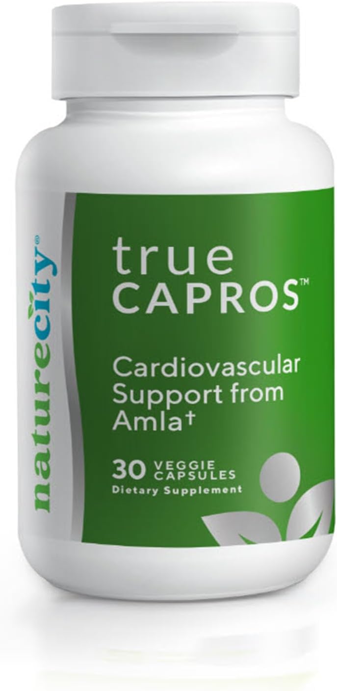 NatureCity True-Capros Amla Fruit Extract Supplement Polyphenol Antioxidant Power Supports Cardiovascular Heart Health (30 Veggie Capsules) Non-GMO Vegan Friendly and Soy Free