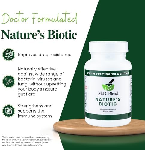 Nature’s Biotic - Expert Formulated Supplement - Immune Functions & System Wellness - Key Vitamins & Minerals - Powerful Berberine, Oregano, Garlic, Magnesium, Zinc - 90 Capsules (3 Pack)