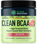 Clean BCAA - 2:1:1 Food Sourced BCAAs Powder & Coconut Water Electrolytes Recovery & Amino Energy Supplement - Award Winning Vegan Amino Acid Supplement - 30 Servings - Watermelon