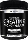 ML Naturals Micronized Creatine Monohydrate 200 Mesh Powder 300g (10.5oz), 60 Serving, Pure & Unflavored, Vegan, Gluten Free, Non-GMO, NSF-Certified & cGMP-Compliant Facility, Third-Party Lab Tested