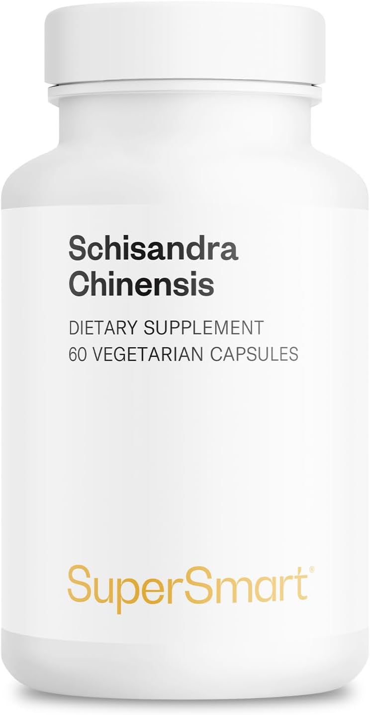 SuperSmart - Schisandra Chinensis 750mg per Day (High Strength) - 10:1 Extract - Schisandra Berry Supplement | Non-GMO & Gluten Free - 60 Vegetarian Capsules