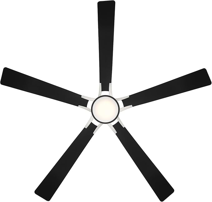 Rotary Indoor and Outdoor 5-Blade 65in Smart Home Ceiling Fan in Matte Black Brushed Nickel with 2700-3000-4000-5000K Selectable LED Light Kit and Remote Control works with iOS or Android WAC App