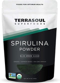 Terrasoul Superfoods Organic Spirulina Powder, 6 Oz, Vegan Protein, Green Superfood Boost for Smoothies, Detoxifying Elixirs, and Immune Support