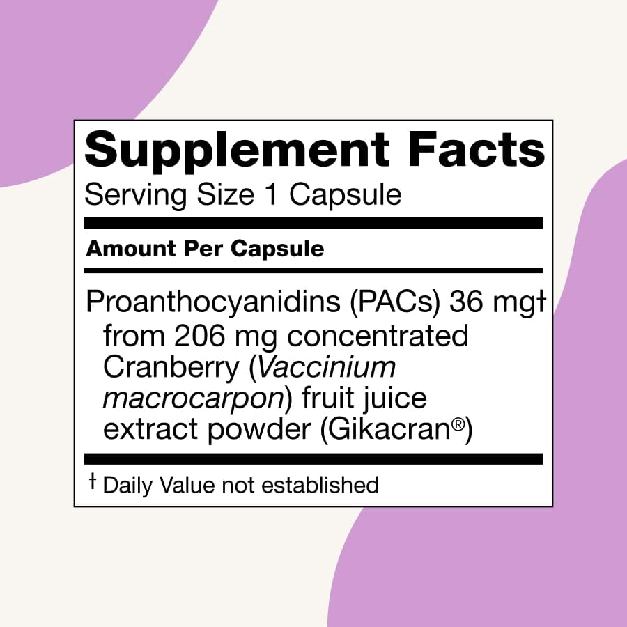 ellura 36mg Clinically Proven Soluble, Bioactive PACs – 100% Concentrated Cranberry Fruit Juice Extract, for UTI Support & Urinary Tract Health, 90 Capsules.