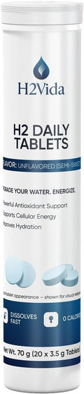 Hydrogen Water Tablets – Magnesium Supplement for Energy, Detox, Hydration & Focus – Energy Booster – 1Pack Unflavored 20 Tablets