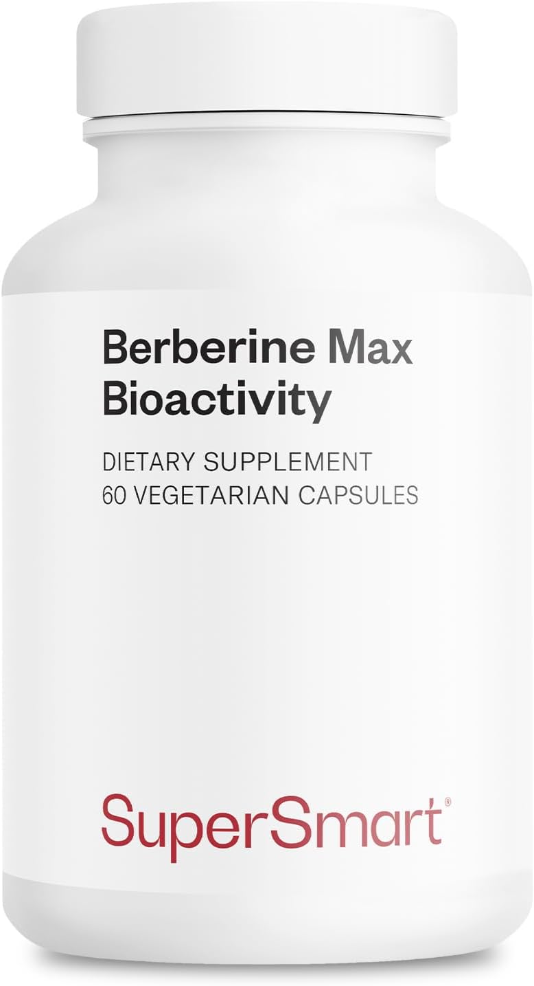 Supersmart Berberine Max Bioactivity - High-Bioavailability Berberine Phytosome Supplement - Patented Berbevis Extract | Vegan & Gluten Free - 60 Vegetable Capsules