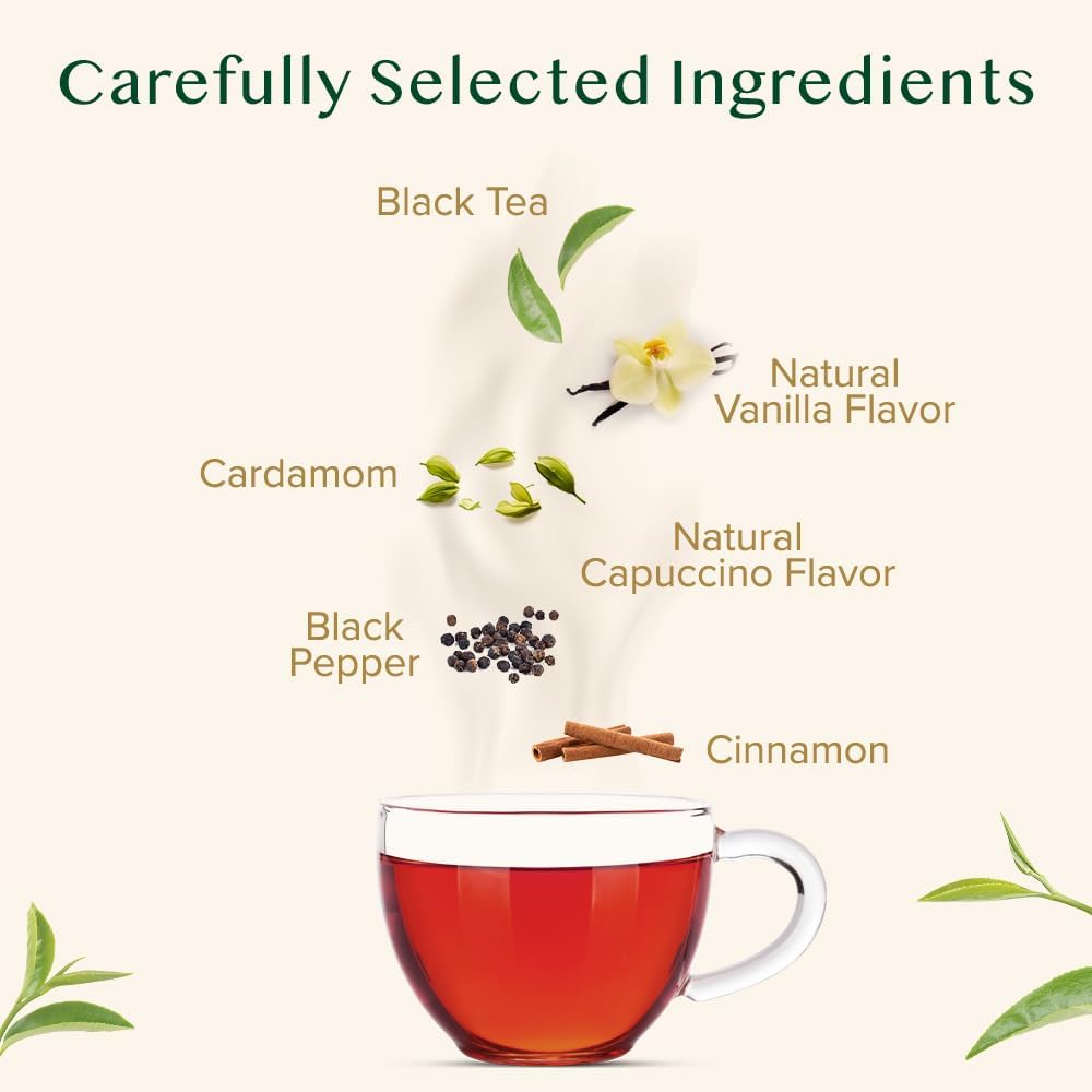 VAHDAM Vanilla Spiced Masala Chai | 3.53oz (50 Cups) Gluten Free Delicious Blend Of Vanilla & Masala Chai | Spiced Chai Tea Loose Leaf | Brew As Hot, Cold Or Iced Tea | Vacuum Sealed Pack