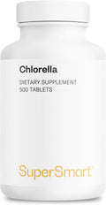 Supersmart - Chlorella Supplement 4 g per Day (Easy-to-Take) - Rich in Vitamin B2, B9, B12 & Iron - High Chlorophyll Concentration | Non-GMO & Gluten Free - 500 Tablets