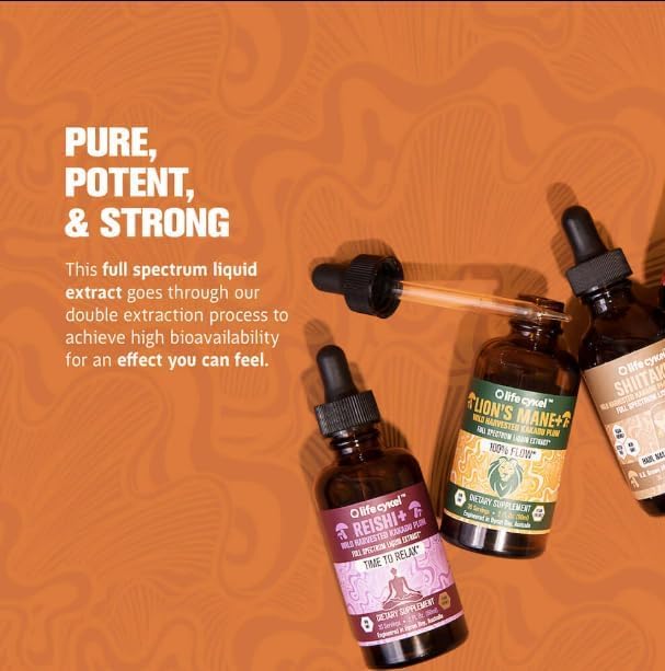 Life Cykel - Chaga Mushroom Extract with Kakadu Plum - Double Extracted Mushroom Tincture - Non-GMO Immune Support Supplement for Adults and Kids - 2 Fl Oz