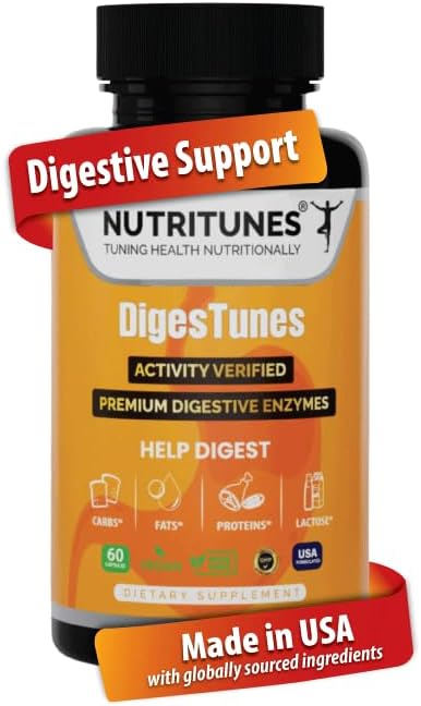 All-in-One Multi Enzyme Digestive Enzymes Supplement – Easily Breaks Down Carbs, Fats, Proteins & Dairy – Supports Healthy Digestion, Bloating Relief & Gut Comfort – Vegan, 60-Day Supply