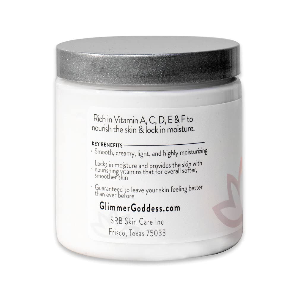 GLIMMER GODDESS Organic Whipped Body Butter- Citrus Basil, Vegan, 24 Hr Hydration, Less Stretch Marks, All Skin Types, Child-Safe, Organic, 8 oz