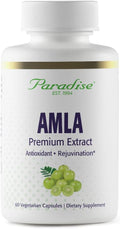 Paradise Herbs Organic Amla Extract with Vitamin C, Ayurvedic Rejuvenator, Gluten Free, Non GMO, Vegan, 60 Capsules