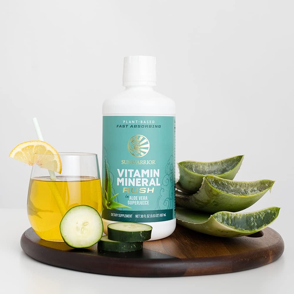Sunwarrior Liquid Multivitamin Supplements & Minerals Vegan Plant-Based with Aloe Vera for Men and Women | Energy & Immune Support Gluten Sugar Dairy Free | 30 Fl Oz