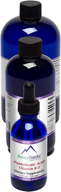 HoneyCombs Vitamin B5 Pantothenic Acid Supplement Liquid Drops - High Potency Vitamin B5 for Men & Women - Maintain Healthy Hormones, Immune System, Hair, Skin, Nails - Vegan Liquid Vitamins (8 Fl oz)