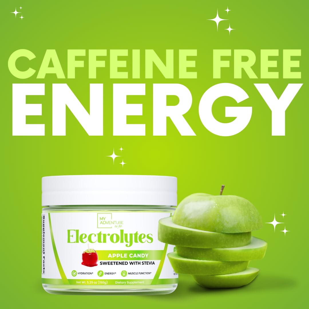 Zero Sugar - Apple Candy Electrolytes Powder - Refreshing Hydration - Caffeine Free Energy with All Natural Ingredients - Vegan, Keto, and Paleo - Sugar Free Electrolytes Drink Mix - with 30 Servings