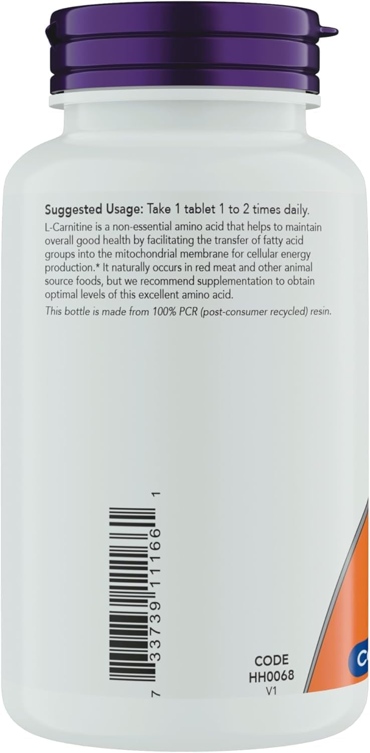 Now Supplements L-Carnitine 1000mg - 150 Tablets Value Size, Supports Lean Muscle Growth, Carnipure, Non-GMO, Kosher, Ideal for Vegans, Athletes, and Energy Support (2)