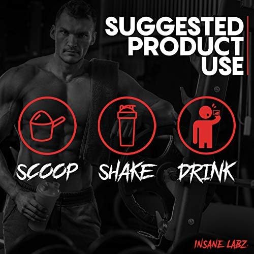 Insane Labz Psychotic, High Stimulant Pre Workout Powder, Extreme Lasting Energy, Focus and Endurance with Beta Alanine, Creatine Monohydrate, DMAE, (Variety, 30 Servings)