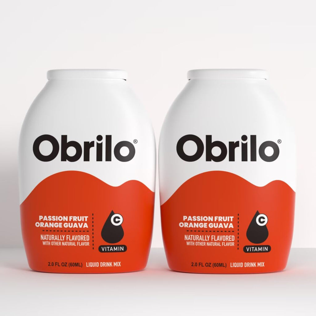 Obrilo Water Enhancer Liquid Flavoring Drops - ZERO Sugar/Calorie, Dye Free, Naturally Flavored Drink Syrup, 2.0 fl oz x 2 Bottles for Kids & Adults (Passion Fruit Guava)