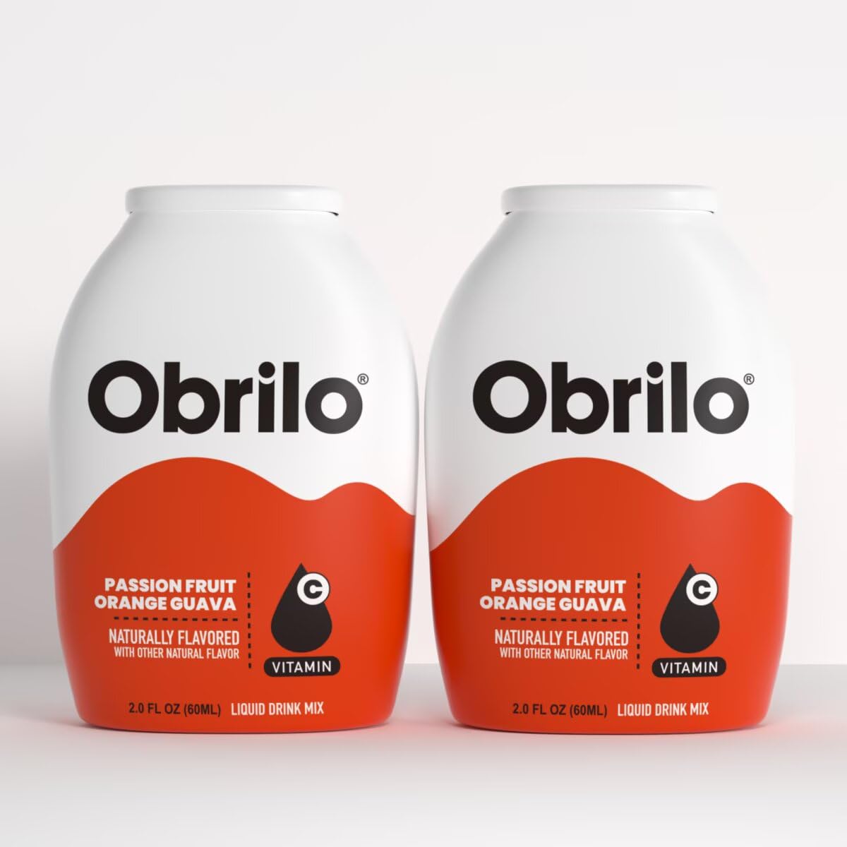 Obrilo Water Enhancer Liquid Flavoring Drops - ZERO Sugar/Calorie, Dye Free, Naturally Flavored Drink Syrup, 2.0 fl oz x 2 Bottles for Kids & Adults (Passion Fruit Guava)