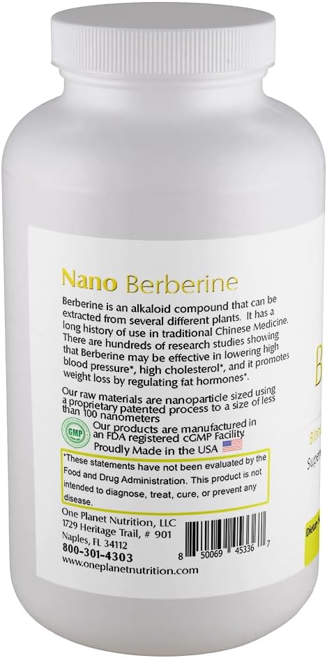 Nano Berberine 250 mg Veggie Capsules (120 Servings), Berberis Extract, Nano for Enhanced Absorption, Supports Vitality and Cellular Balance, Non-GMO, Vegan, Gluten-Free
