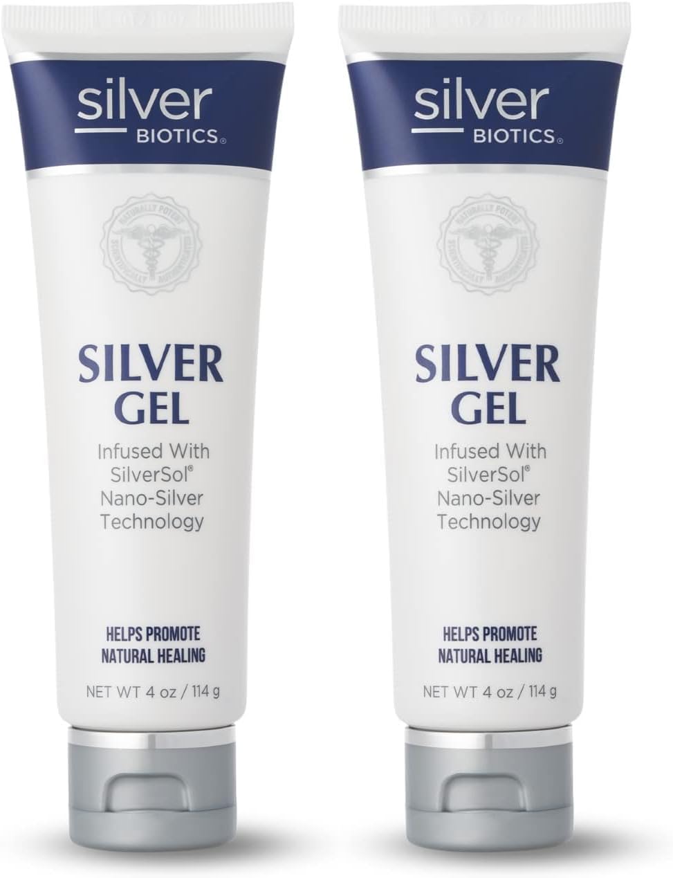 Silver Biotics Patented Multivalent SilverSol Technology | Ag₄O₄ 20 ppm Healing & Soothing Gel | Great for Healing Skin from Scars, Burns, Wounds, Blemishes & More | 4 Oz (Pack of 2)