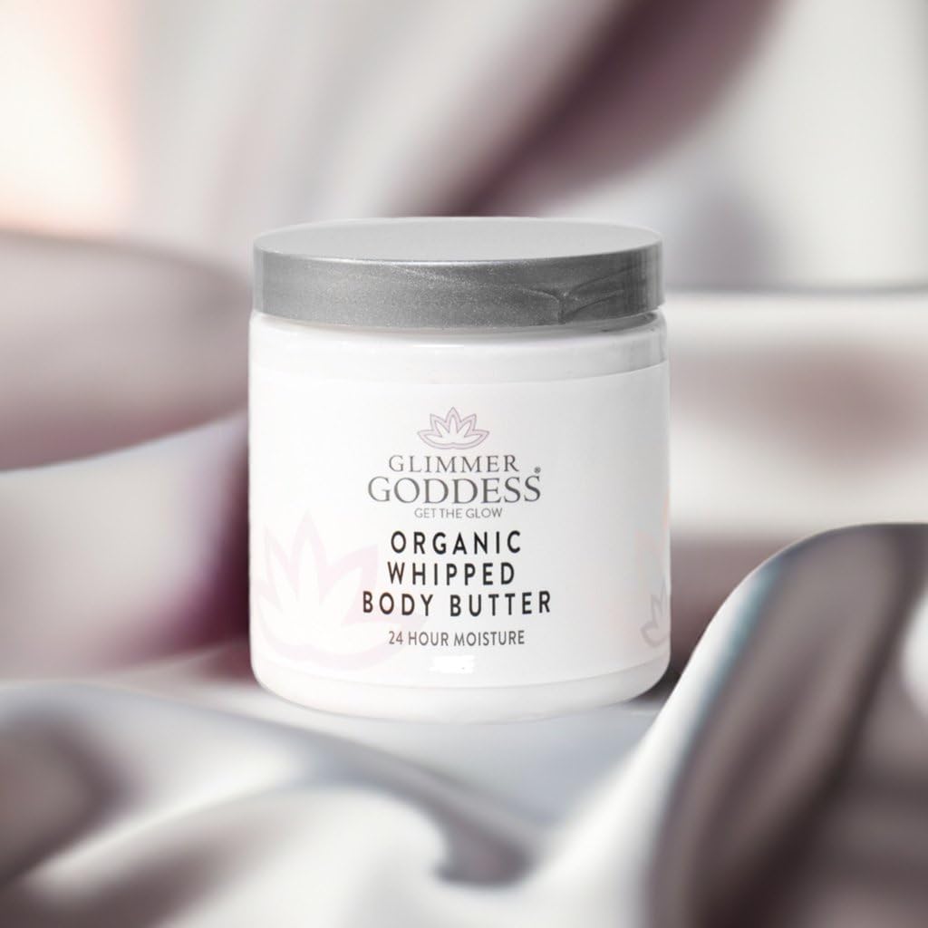 GLIMMER GODDESS Organic Body Butter - 8oz (Candy Cane)