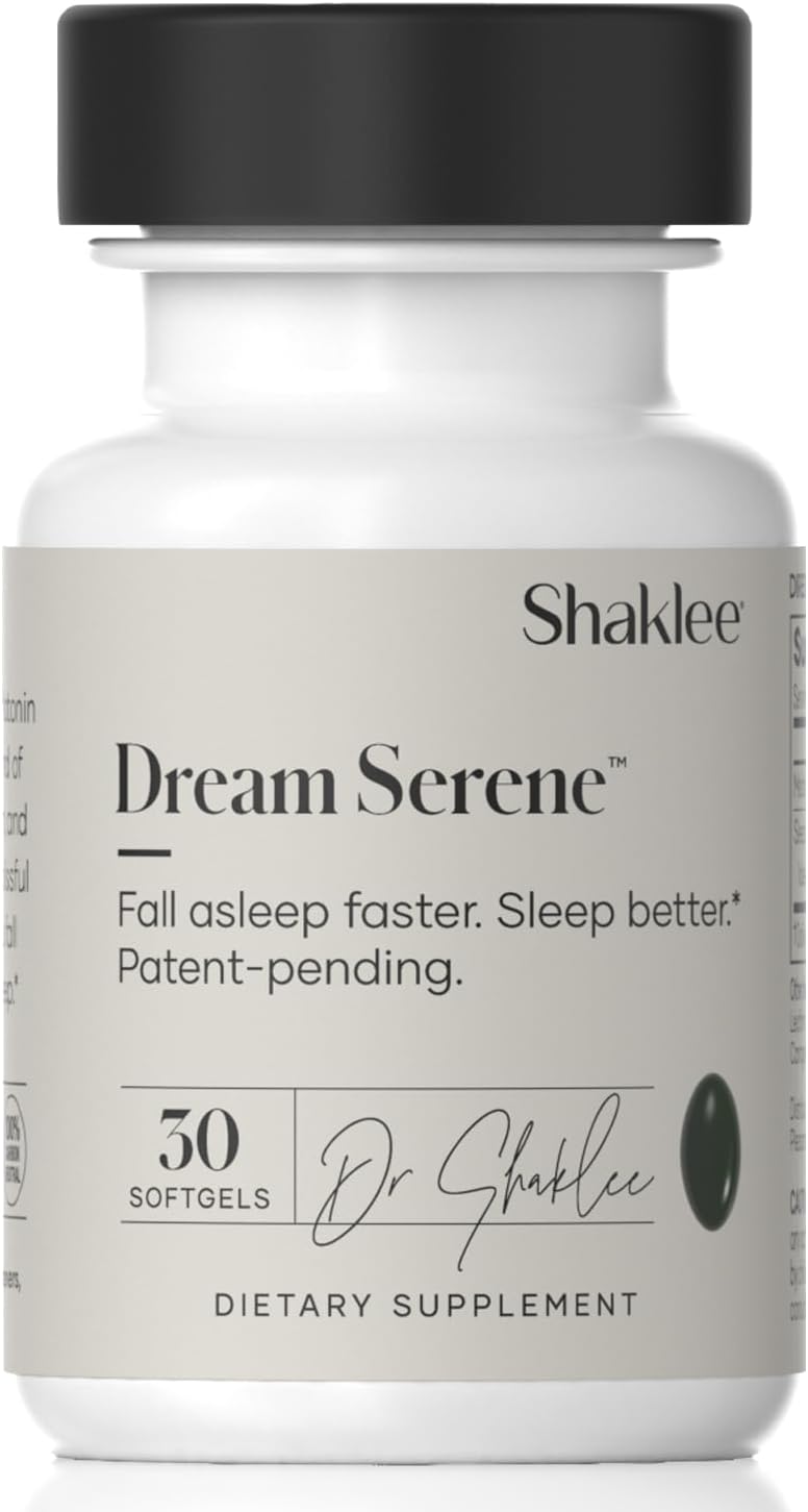 Shaklee - Dream Serene™ Melatonin Sleep Aid - Fall Asleep Faster, Wake Up Refreshed - with Melatonin, Valerian, Lemon Balm, L-Theanine - for Ultimate Beauty Sleep - 30 Softgels