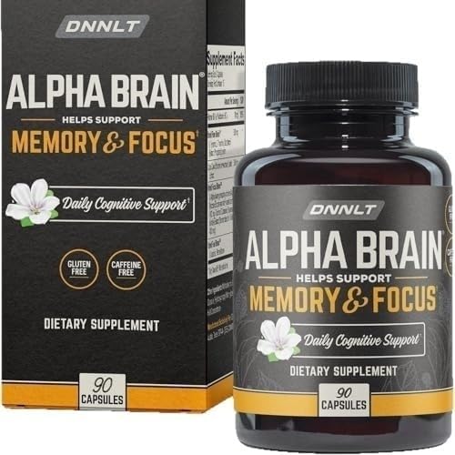 Alpha Brain Nootropic Brain Supplement for Men & Women | Memory, Mental Clarity & Cognitive Improvement | Focus Capsules with L-Theanine, Vitamin B6(90 Count)