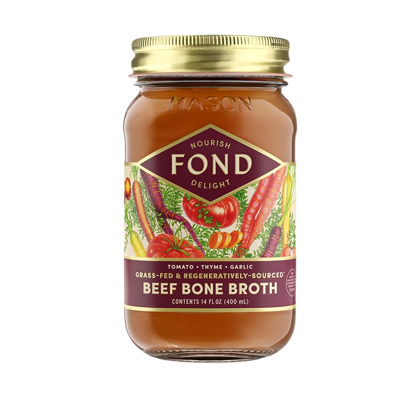 FOND Grass-fed Regenerative Beef Bone Broth infused with Organic Tomato & Thyme
