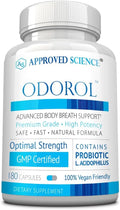 Approved Science Odorol - 180 Capsules - Freshen Bad Breath and Body Odor - Contains L.acidophilus, Green Tea, Magnolia Bark, Peppermint Oil, and Fennel - Pack of 1