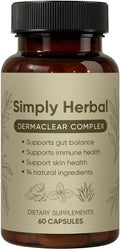 Simply Herbal– Daily Dietary Supplement for Skin & Immune Support, Natural Gut-Skin Balance Formula with Zinc, Vitamin C & Herbal Extracts – 60 Capsules
