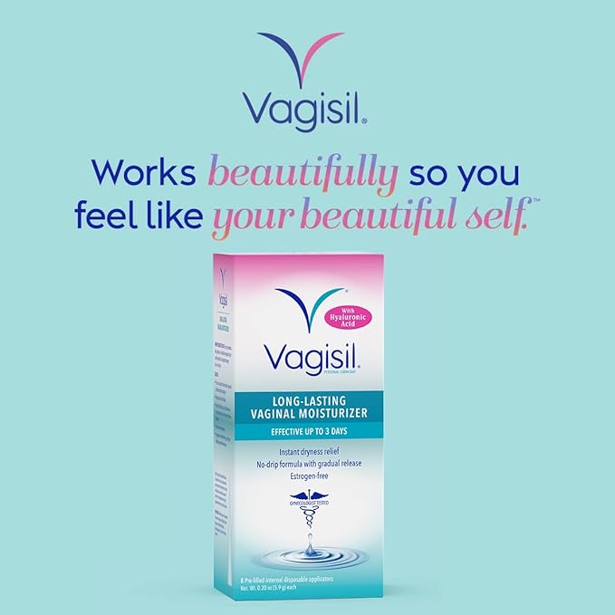 Vagisil Prohydrate Internal Vaginal Moisturizer, Gel & Lubricant for Women, Gynecologist Tested, 8 Count, Pack of 1 (8 Total Applicators)