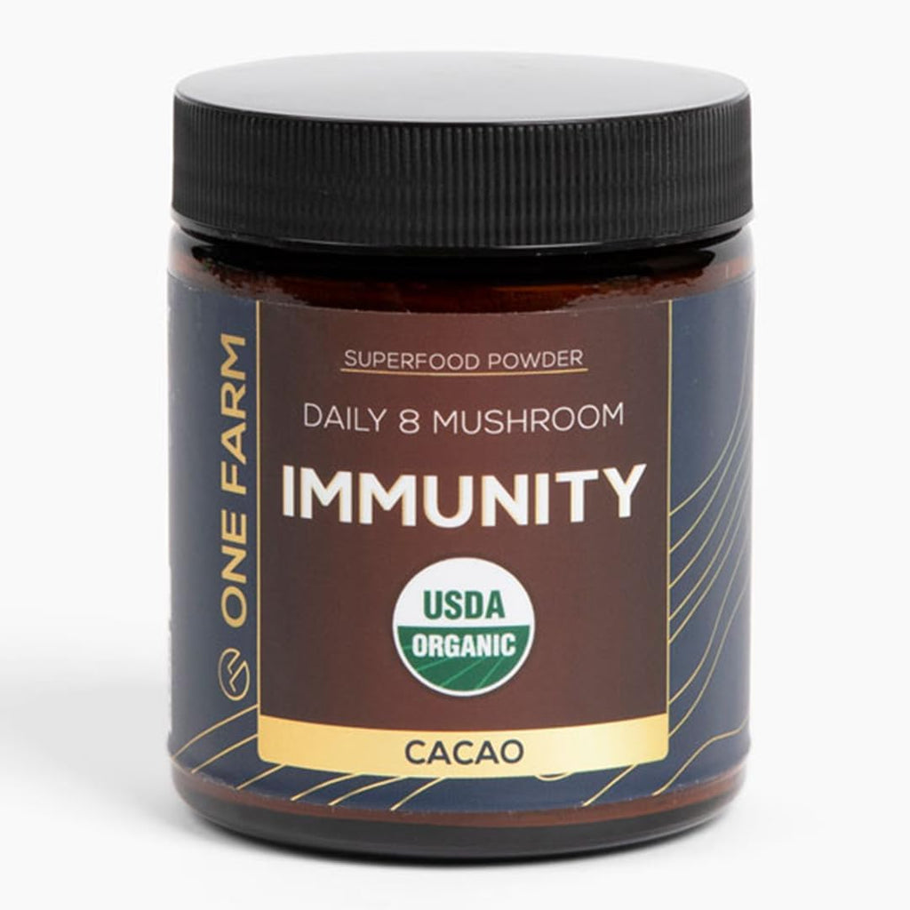 Organic 8 Mushroom Immunity Powder, Non-GMO - Turkey Tail, Chaga, Cordyceps, Shiitake, Reishi, Maitake, Lion's Mane, and Mesima - Vegan Mushroom Supplement in a Resealable Glass Jar