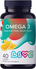 Omega 3 Gummies for Adults with Flaxseed Oil (Omega 3, 6, 9) – Heart Health, Brain Function, Joint & Eye Support for Women & Men | Vegan, Non GMO, Gluten Free Gummy Vitamins | Orange Flavor- 40ct